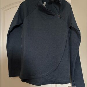 Blue Asymmetrical Zip Pullover